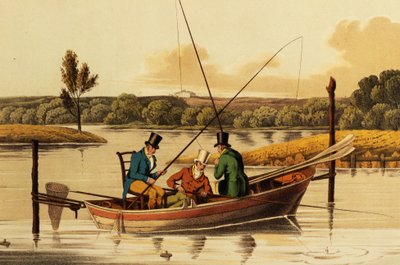 Pêche en barque, aquatinte par I. Clark, pub. par Thomas McLean, 1820 - Henry Thomas Alken